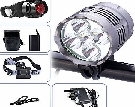 Fxexblin [Cyber Monday Deal] Fxexblin 6000 Lumens Bike Light T6 Cree LED Bicycle Cycling Lights Headlight Lamp with Rear Light